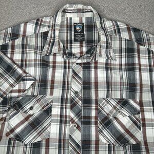 Kuhl Shirt Mens XXL 2XL Suncel Metal Buttons Plaid Outdoors Hiking Camp Pockets